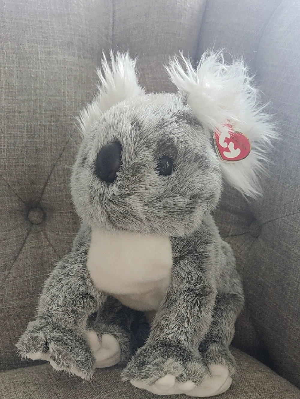 Ty Company Beaut, The Gray and White Plush Beanie Koala Stuffed Animal